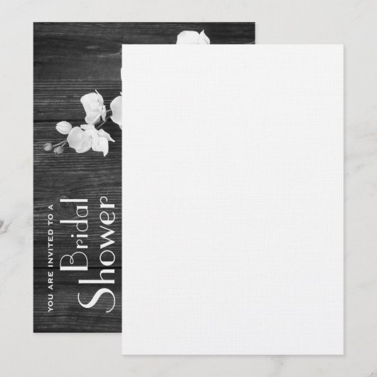 Barnwood & Orchids Bridal Shower Invitation Kaart (Voorkant / Achterkant)