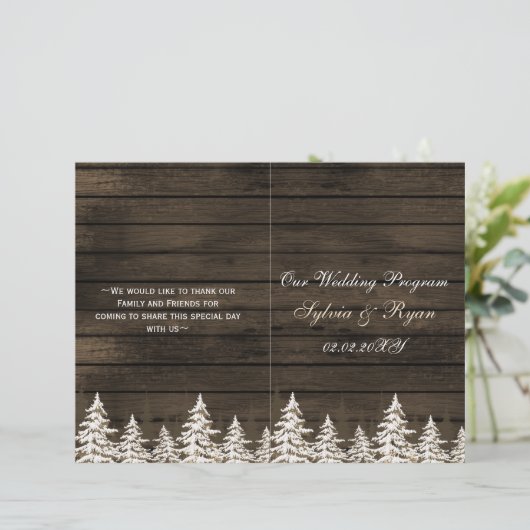 Barnwood Pine bomen, wintertrouwprogramma gevouwen (Staand voorkant)