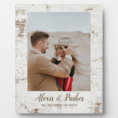 Barnwood Rustic Country Wedding Photo Keepslag Fotoplaat (Voorkant)