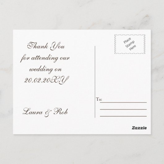 Barnwood Rustic Fall bruiloft Bedankt Briefkaart (Achterkant)