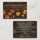 Barnwood Rustic Fall huwelijkscadeau register Informatiekaartje (Voorkant / Achterkant)