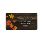 Barnwood Rustic Fall Wedding address label (Voorkant)