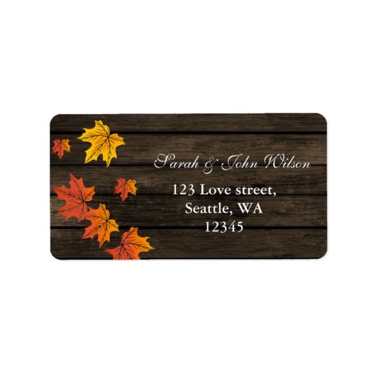 Barnwood Rustic Fall Wedding address label (Voorkant)