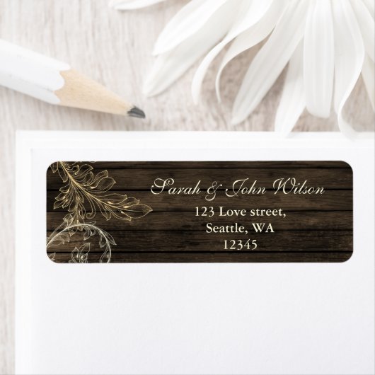 barnwood rustic flourish return address labels (Insitu)