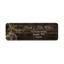 barnwood rustic flourish return address labels