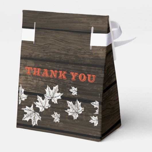 Barnwood Rustic Herfst bruiloft gunst doos Bedankdoosjes (Achterkant)