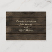 Barnwood Rustic, herfst bruiloft receptie uitnodig Informatiekaartje (Achterkant)