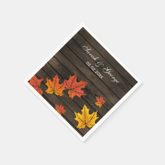 Barnwood Rustic Herfst bruiloft servetten (Hoek)