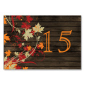 Barnwood Rustic, herfst laat trouwtafel nummers Kaart (Voorkant)