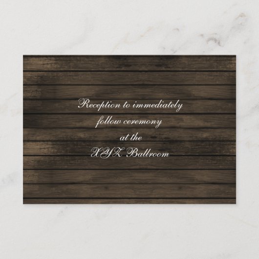 Barnwood Rustic herfst mason jars receptie uitnodi Informatiekaartje (Achterkant)