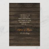 Barnwood Rustic, herfst verlaat bruiloft menu kaar (Achterkant)