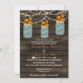 Barnwood, Rustic mason jar fall bruiloft Kaart (Voorkant)