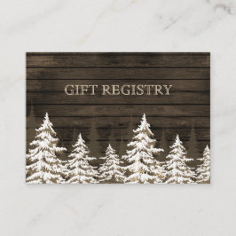 Barnwood Rustic Pijnbomen, winter cadeau register Informatiekaartje