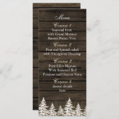 Barnwood Rustic Pine bomen, trouwmenkkaarten Menu (Voorkant / Achterkant)