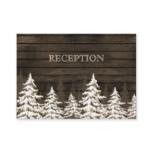Barnwood Rustic Pine bomen winterreceptie uitnodig