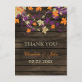 Barnwood Rustic plum fall bruiloft Briefkaart (Voorkant)