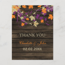 Barnwood Rustic plum fall bruiloft Briefkaart