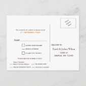 Barnwood Rustic plum fall leaves bruiloft RSVP Uitnodiging Briefkaart (Achterkant)