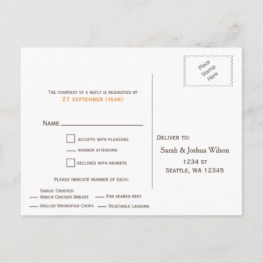 Barnwood Rustic plum fall leaves bruiloft RSVP Uitnodiging Briefkaart (Achterkant)