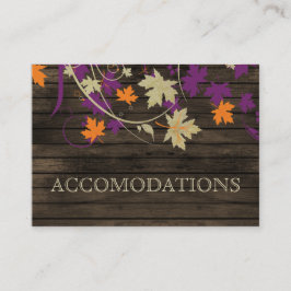Barnwood Rustic pruim bladeren bruiloft accommodat Visitekaartje