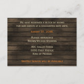 Barnwood Rustic pruim laat bruiloft details Informatiekaartje (Achterkant)