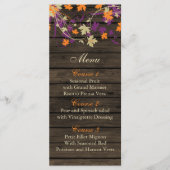 Barnwood Rustic pruim val bladeren bruiloft menuka Menu (Voorkant)