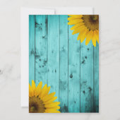 Barnwood Rustic Sunflower Blauwgroen Housewarming  Kaart (Achterkant)