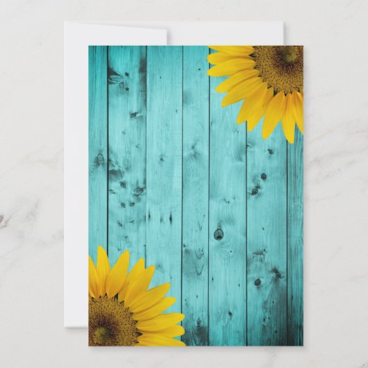 Barnwood Rustic Sunflower Blauwgroen Housewarming  Kaart (Achterkant)