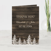 Barnwood rustieke dennenbomen, winter Dank u Bedankkaart (Voorkant)