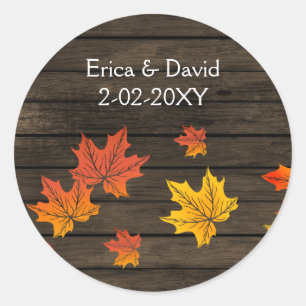 Barnwood Rustieke Herfst Bruiloft gunst stickers