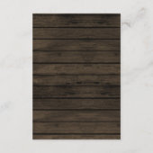 Barnwood Rustieke Pijnbomen winter bruiloft Informatiekaartje (Achterkant)