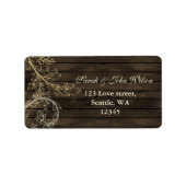 barnwood rustige floure adresetiketten etiket (Voorkant)