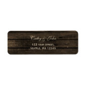 Barnwood rustige trouwadreslabel etiket (Voorkant)