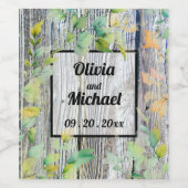 Barnwood script botanische roze waterverf wijn etiket (Enkel label)