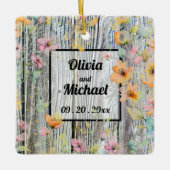 Barnwood script botanische waterverf bloemen keramisch ornament (Voorkant)