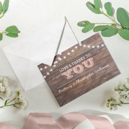 Barnwood steekt Roze Huwelijk aan dankt u nota Bedankkaart