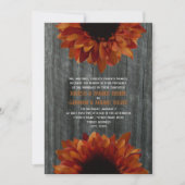 Barnwood & Sunflower Fall Wedding Invitation Kaart (Voorkant)