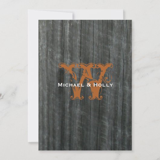 Barnwood & Sunflower Fall Wedding Invitation Kaart (Achterkant)