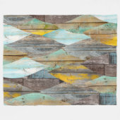 Barnwood Textuur Herfst Pastel Tones Patroon Fleece Deken (Voorkant (Horizontaal))