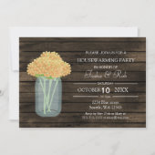 barnwood yellow mason jar Housewarming Invite Kaart (Voorkant)