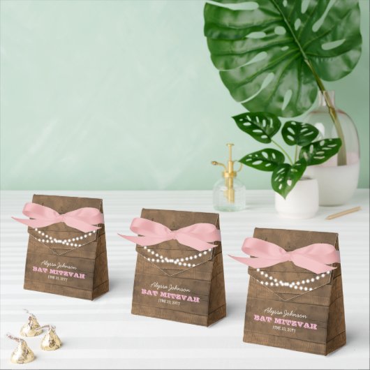 BarnwoodLights Roze Bat Mitzvah Favor Box Bedankdoosjes (Meervoudige)