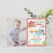 Barnyard 1e verjaardagsfeestje Schattige Boerderij Kaart (Staand voorkant)