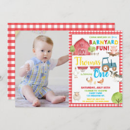 Barnyard 1e verjaardagsfeestje Schattige Boerderij Kaart
