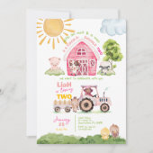 Barnyard 2e verjaardag foto uitnodiging (Voorkant)