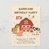 Barnyard Animal Birthday Kaart (Voorkant / Achterkant)