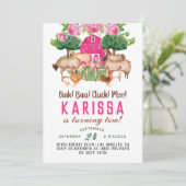 Barnyard Animal Boerderij verjaardagsuitnodiging Kaart (Staand voorkant)