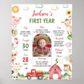 Barnyard Animal Eerste jaar Foto Milestone Poster (Voorkant)