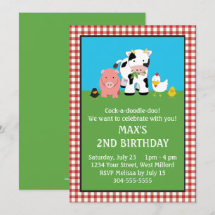 Barnyard Animal Friends Birthday Kaart