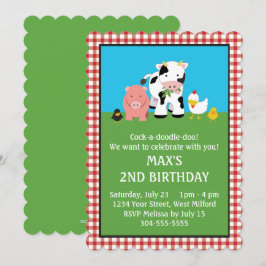 Barnyard Animal Friends Birthday Kaart