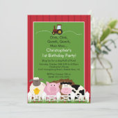 Barnyard Animal Fun Birthday Party Kaart (Staand voorkant)